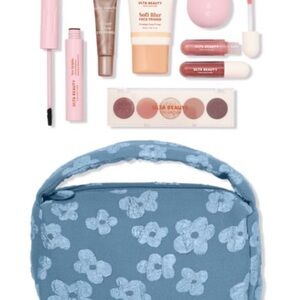 Ulta Beauty Blue Floral Cosmetic Bag Set. New.